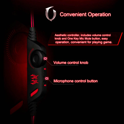 Tai nghe chơi game KOTION EACH G2000 với micrô PC Gamer âm thanh nổi 3,5 mm Loại bỏ tiếng ồn 
