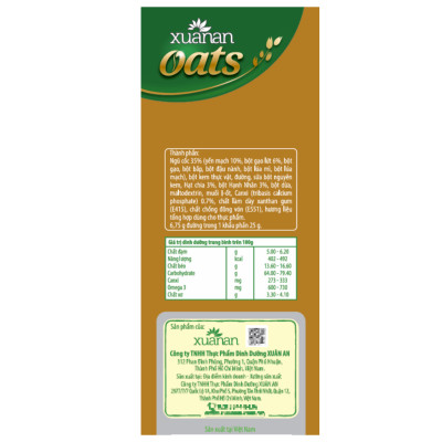 Combo 2 túi: Ngũ Cốc Yến Mạch Hạnh Nhân Hạt Chia 400G + Ngũ Cốc Dinh Dưỡng Canxi 400G [ít đường](Tặng Kèm 1 Túi Yến Mạch 150G)