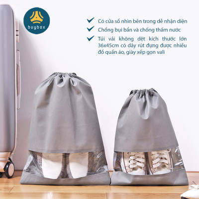 Combo 4 Túi đựng giày chất liệu vải dệt thoáng khí, chống bụi bẩn, chống ẩm ướt cho giày, dễ dàng mang theo - BuyBox - BBPK352