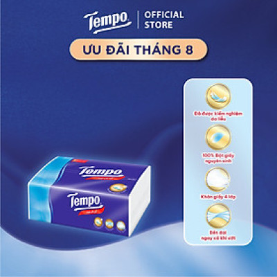 [MUA 2 LỐC TẶNG 1 HỘP KHĂN GIẤY] Khăn giấy rút cao cấp Tempo Softpack - 4 lớp bền dai, an toàn cho da - Thương hiệu Đức (4 gói/Lốc)