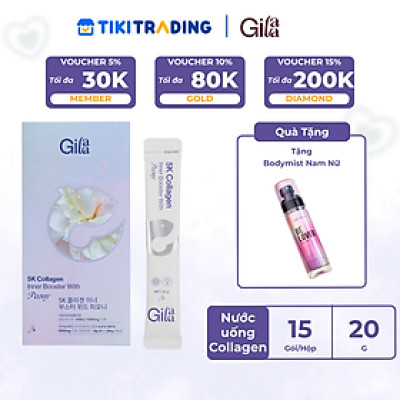 NƯỚC UỐNG COLLAGEN GILAA SIÊU PHÂN TỬ 300DA GILAA KẾT HỢP PEONY TRẺ HÓA CÂN BẰNG NỘI TIẾT (20g x 15 gói)