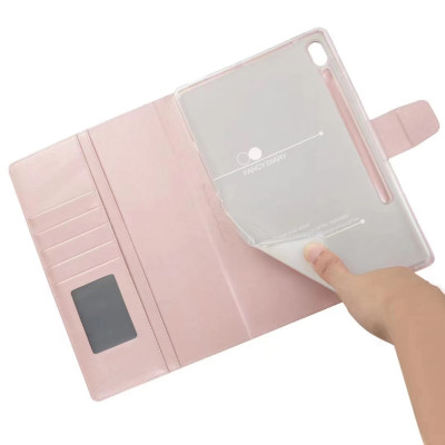 Bao da dành cho Samsung Tab S9 Plus dạng ví có ngăn đựng thẻ, đựng tiền, quai gập hãng HanMan - hàng nhập khẩu