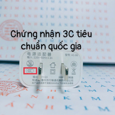Bộ sạc Rio Tinto Li-Top AT06 5V- 2A chân Micro, đạt chứng nhận 3C tiêu chuẩn quốc gia, bảo hành hàng chính hãng 12 tháng