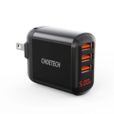 Củ sạc Choetech Q5009 3 cổng USB A có màn hình hiển thị điện áp (Hàng chính hãng)