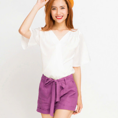 Quần Shorts Linen Oải Hương PAN011 thời trang thiết kế Hity