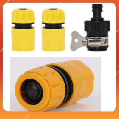 Bộ dây vòi xịt nước rửa xe, tưới cây , tăng áp 3 lần, loại 7m, 10m 206701-1 đầu đồng,cút,nối đen+  móc khoá