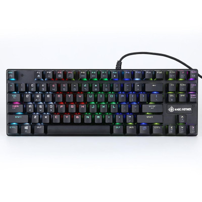 Bàn phím chơi game cơ học có dây USB Kết hợp Ánh sáng Xanh Công tắc 87 Phím cho Văn phòng game thủ Thể thao điện tử Magic-Refiner 1506