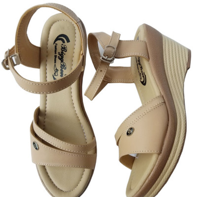 Giày Sandal Đế Xuồng Nữ Da Bò BIGGBEN Cao Cấp SDX29