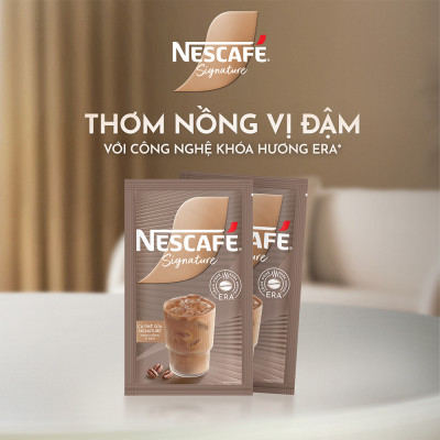 [Tặng Loa Bluetoooth Mini Signature] Combo 2 Cà phê sữa NESCAFÉ Signature Hộp 10 gói THƠM NỒNG VỊ ĐẬM