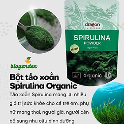 Bột tảo Spirulina và Chlorella hữu cơ 200g - Dragon Superfoods