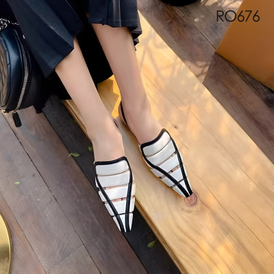 Giày bệt nữ quai chun sau ROSATA RO676 - 2p - Trắng - HÀNG VIỆT NAM - BKSTORE