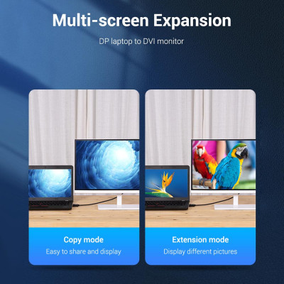 Cáp chuyển đổi HAFBH DP Display-port to DVI 24 + 1Pin Male to Male for HDTV PC Projector Monitor Display 1080p 2m - đen