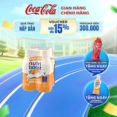 Combo 2 Lốc 4 Chai Thức Uống Từ Sữa Chua Nutriboost Vị Cam 170ml/chai  Cocacola_TK