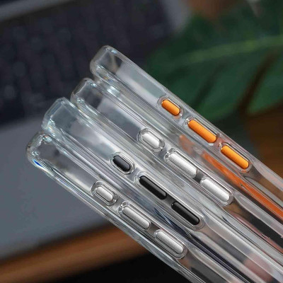 Ốp lưng chống sốc trong suốt chống ố vàng cho iPhone 12, 13 ,14 ,15 Pro Max hiệu Likgus CANDY, Nút bấm kim loại, viền bảo vệ camera - Hàng nhập khẩu