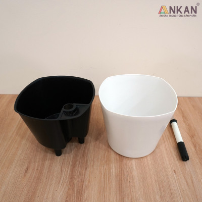 Chậu Tự Hút Nước ANKAN, Trồng Cây Nội Thất Để Bàn, Tự Tưới Thẩm Thấu, Có Phao Báo Nước, Nhựa Cao Cấp