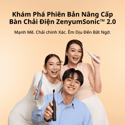 [Chính Hãng] Bàn Chải Đánh Răng Điện Zenyum Sonic MỚI 2.0- Màu Hồng San Hô - Công Nghệ Singapore