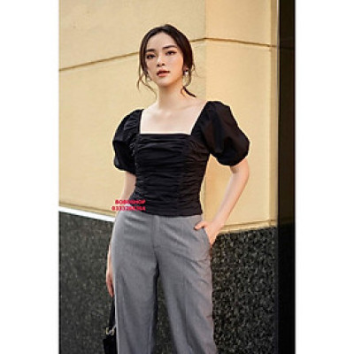 ÁO NHÚN THUN CỔ VUÔNG SÀNH ĐIỆU