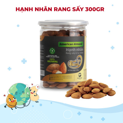 Hạt Hạnh Nhân Rang Sấy Nguyên Vị Fami Nuts Hũ Nắp Nhôm 300g - Hạt Nhập Khẩu