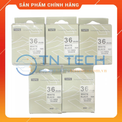 NHÃN IN TEPRA-EPSON LC-7WBN (SS36KW) – CHỮ ĐEN NỀN TRẮNG 36MM X 8M [Hàng nhập khẩu]