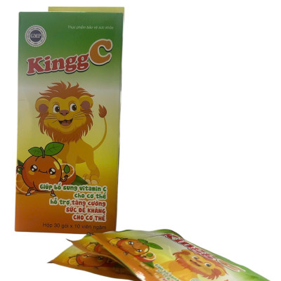 Viên ngậm Kingg C (Hộp 30 gói * 10 viên ngậm )- Hỗ trợ tăng cường sức đề kháng cho cơ thể