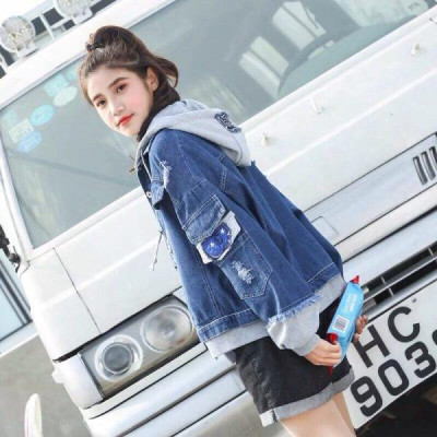 Áo khoát nữ jean mới có nón nỉ cao cấp kèm túi trong mẫu mới dễ thương-A3128