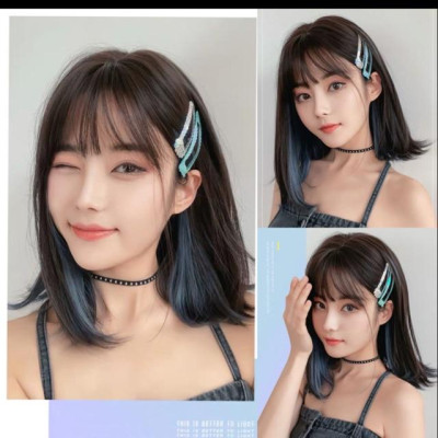 Tóc giả light xanh cúp- Tặng lưới chùm tóc