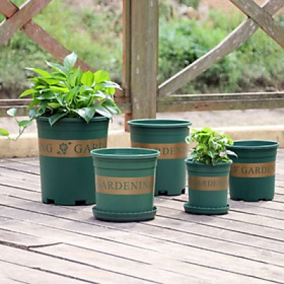 Châu nhựa Monrovia - cao 20cm - đường kính 20cm - Cây giả, hoa lụa Decor trang trí nhà cửa