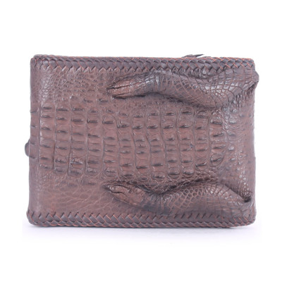 Ví Nam Da Cá Sấu Nguyên Con Vip Huy Hoàng HT2273 (12.5 x 10 cm) - Nâu Đất