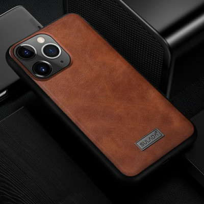 Ốp Lưng Da SULADA Viền silicon cho iPhone 11 Pro - Hàng Chính Hãng