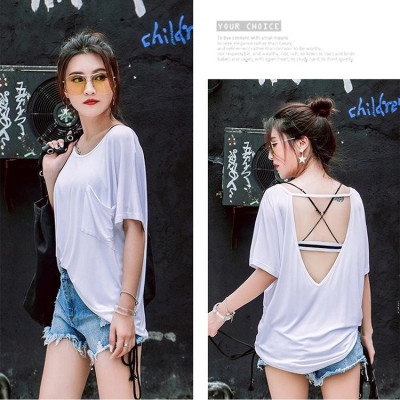 Áo thun nữ thời trang cách điệu phần lưng áo from rộng cá tính