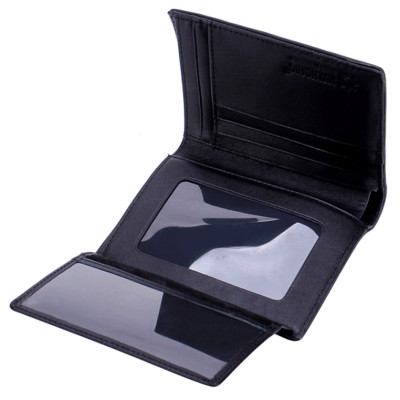 HJ2258 - Bóp nam Huy Hoàng da cá sấu kiểu đứng gai đuôi màu đen