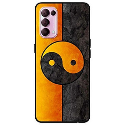 Ốp lưng dành cho Oppo Reno 5 mẫu Vòng Tròn Cam Đen